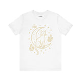 Cat with Crystals Tee, Cozy Cat Lover Shirt, Gift for Pet Owners, Trending Cute Animal Top, Cute Cat Tee