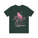 Warrior Monkey & Panther – Bold Tribal-Inspired T-Shirt, Fierce Jungle Duo Graphic Tee, Bold Animal Print Shirt