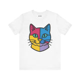 Colorful Cat Tee, Cozy Cat Lover Shirt, Gift for Pet Owners, Trending Cute Animal Top, Nature Inspired Fashion