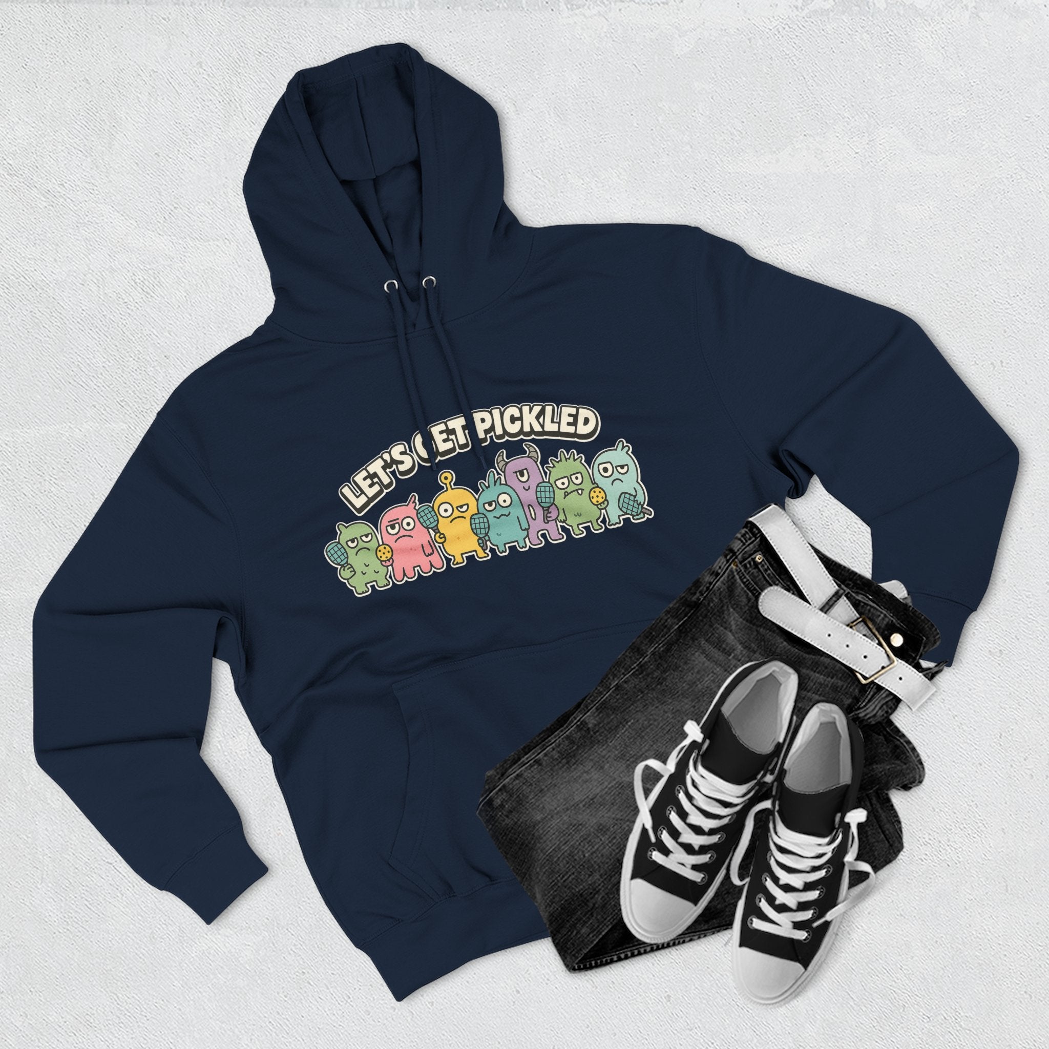 Let's get pickled Adorable Fleece Hoodie, Cozy Sweatshirt, Relaxed Apparel, Gift for Friends, Casual Wear, Summer Vibes, Chill Hoodie