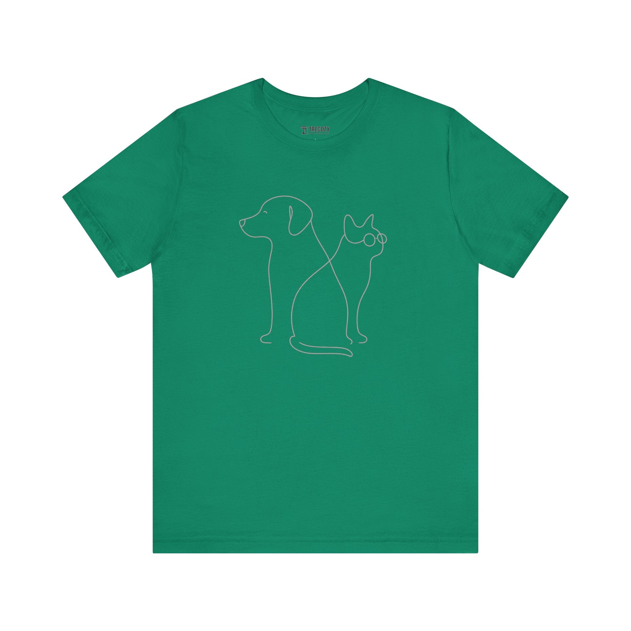 Cute Pet Outline Unisex Tee, Dog Lover Gift, Cat Mom Shirt, Animal Lover Apparel, Everyday Casual Wear, Animal Adoption Awareness