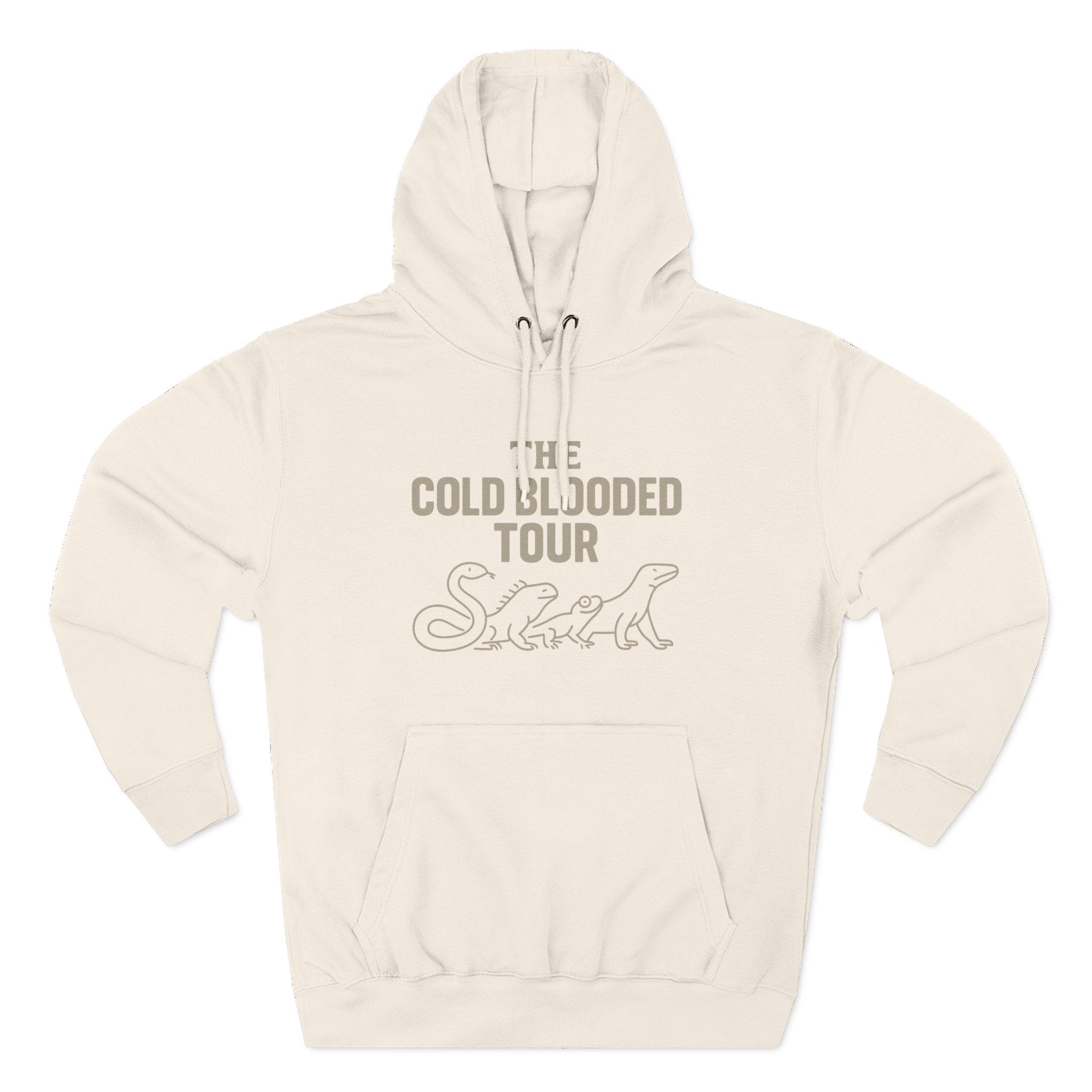 The Cold Blooded Tour Signature Fleece Hoodie - Snake, Iguana & Gecko Lovers Must-Have, Pet Parent Gift, Cozy Sweatshirt, Reptile Lover Wardrobe, Comfortable Hooded Sweatshirt