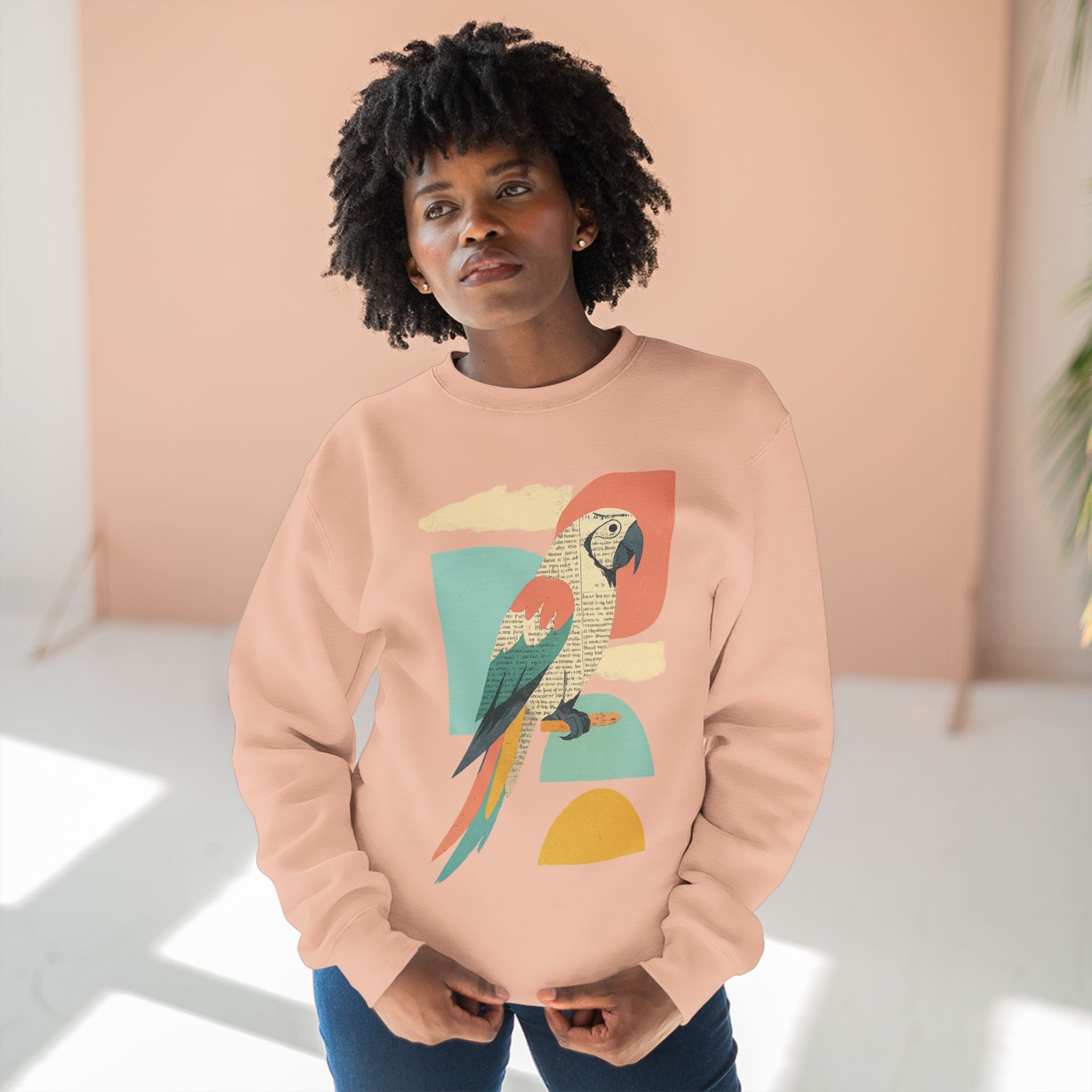Tropical Parrot Sweatshirt, Cozy Crewneck for Bird Lovers, Casual Wear, Vacation Vibes, Unisex Fashion, Gift for Animal Enthusiasts