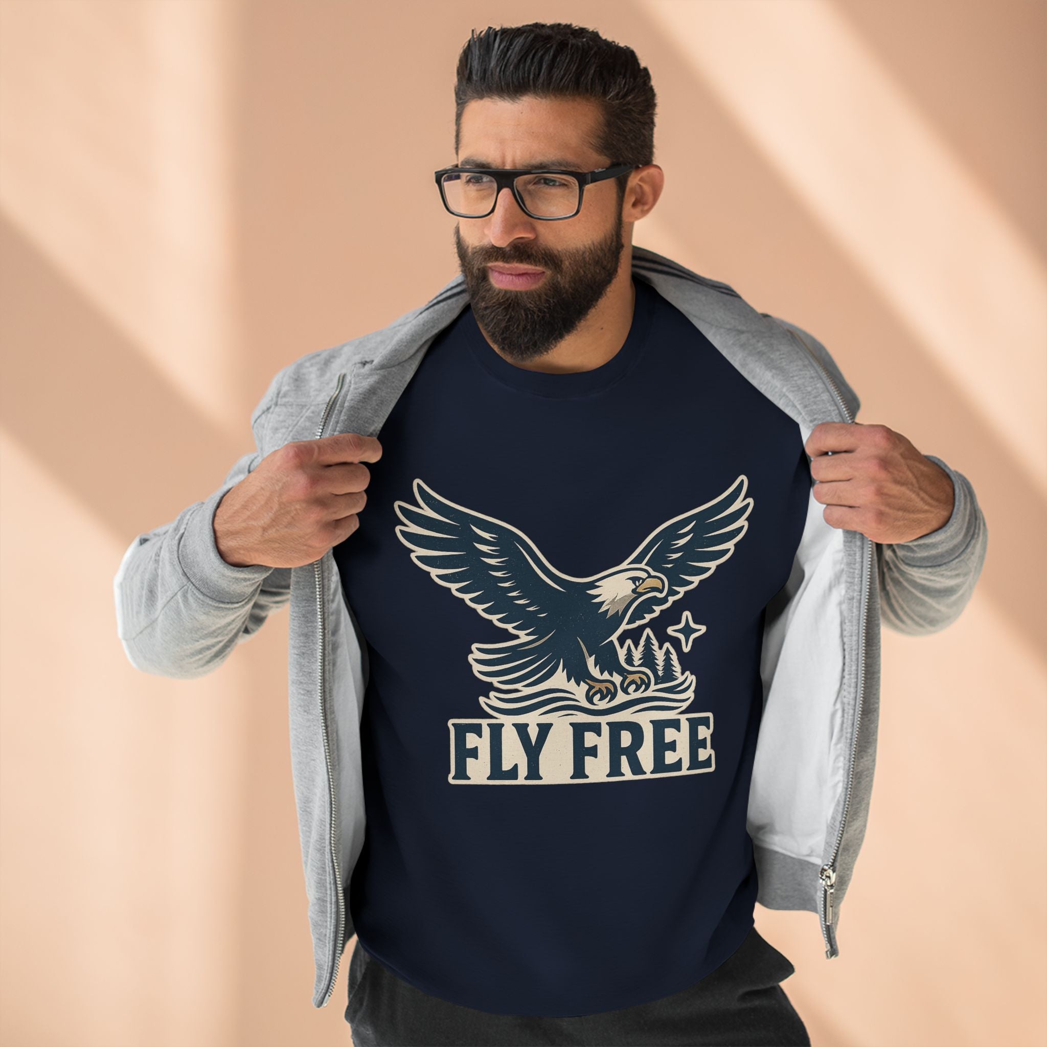 Fly Free Eagle Sweatshirt - Unisex Cozy  Crewneck, Fall Fashion, Halloween Gift, Nature Lover Apparel, Casual Style