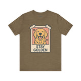 Stay Golden Dog Tee, Cozy TShirt, Gift for Pet Owners, Trending Cute Animal Top, Cute Dog Tshirt