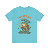 Take It Easy and Enjoy Life – Japanese Ukiyo-e Samurai Frog T-Shirt, Zen Warrior Graphic Tee