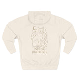 Night Prowler Signature Fleece Hoodie with Back Print - Pet Parent Gift, Cozy Cat Hoodies, Animal Lover Wardrobe, Comfortable Hooded Sweatshirt Musthaves
