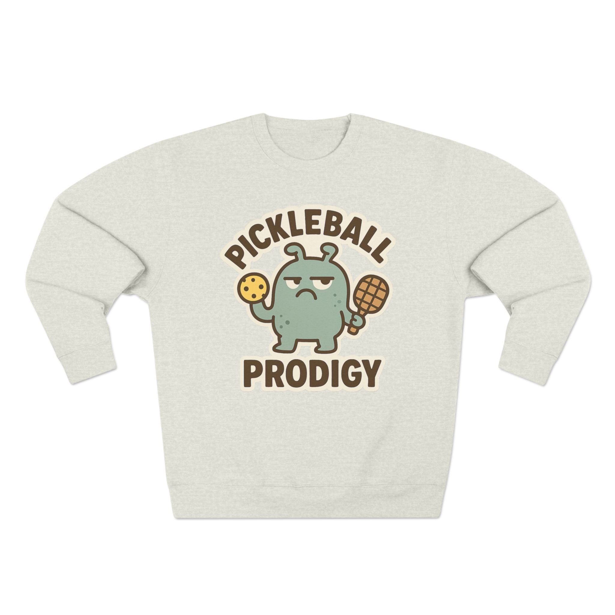 Pickleball Prodigy Unisex Crewneck Sweatshirt, Funny Pickleball Gift for Players, Sports Sweatshirt for Kids and Adults