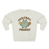 Pickleball Prodigy Unisex Crewneck Sweatshirt, Funny Pickleball Gift for Players, Sports Sweatshirt for Kids and Adults