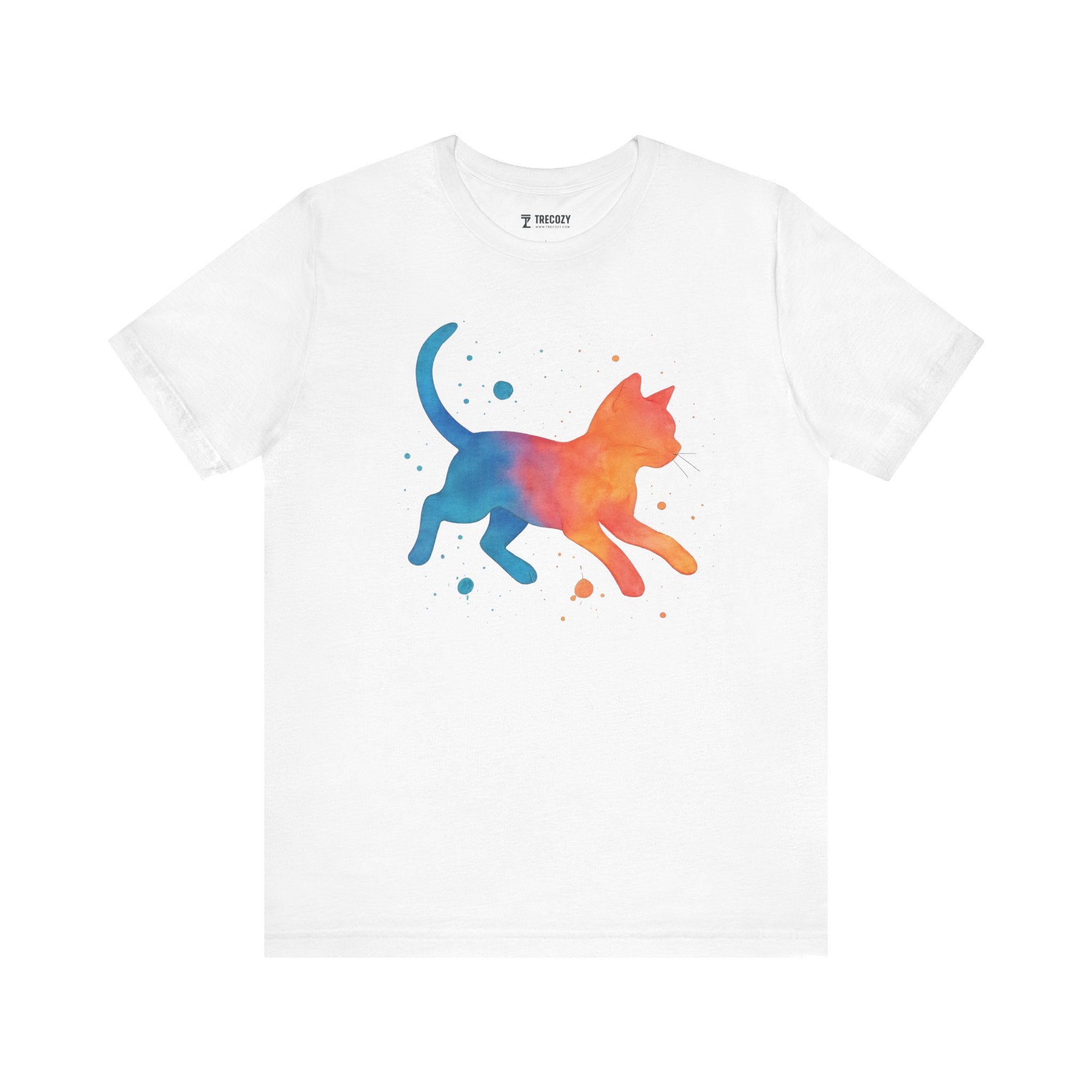 Colorful Cat Tee, Cozy Cat Lover Shirt, Gift for Pet Owners, Trending Cute Animal Top