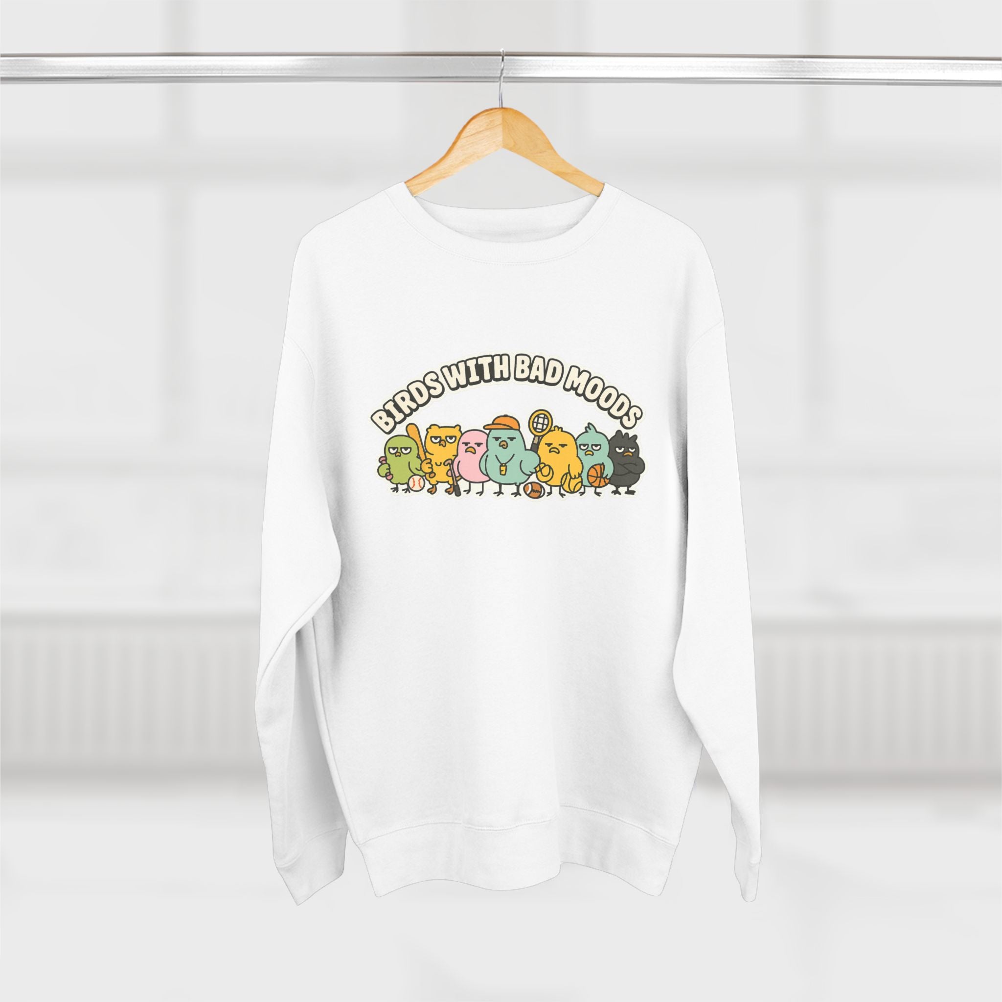Cute Bird Mood Unisex Sweatshirt, Funny Gift for Animal Lovers, Cozy Crewneck for Everyday Wear, Perfect for Birthdays, Holidays