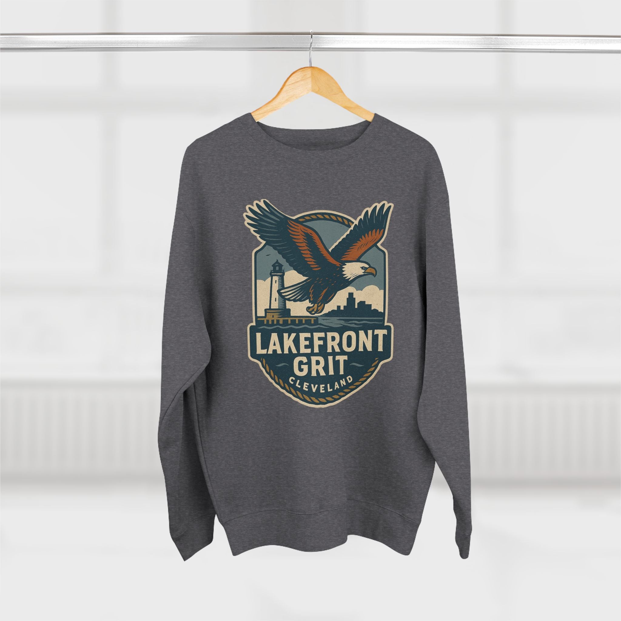 Cleveland Lakefront Grit Sweatshirt, Cozy Casual Wear for Nature Lovers, Perfect Gift for Fall, Unisex Crewneck