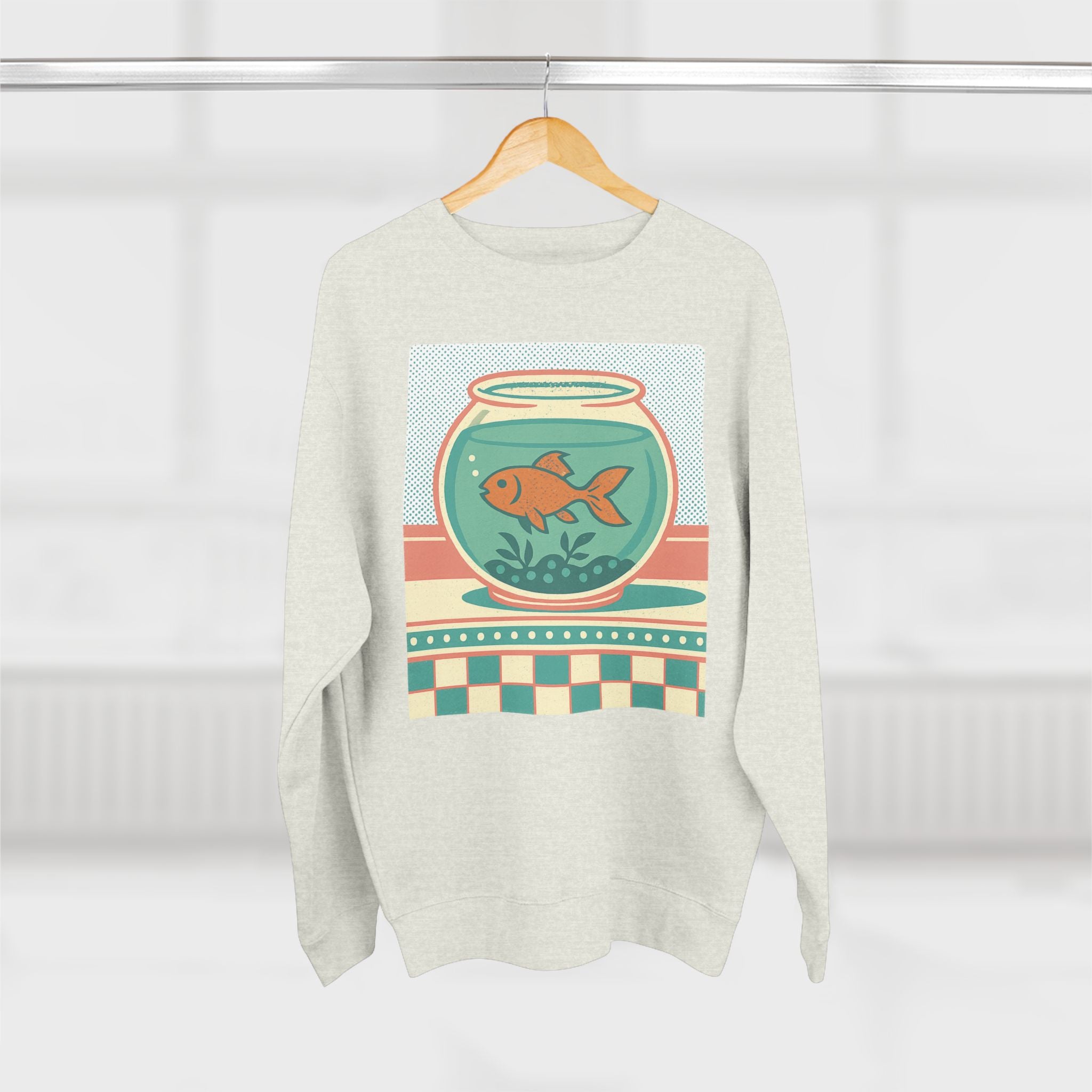 Whimsical Goldfish Sweatshirt, Cozy Crewneck, Fun Gift Idea, Aquatic Theme, Casual Wear, Perfect for Fish Lovers