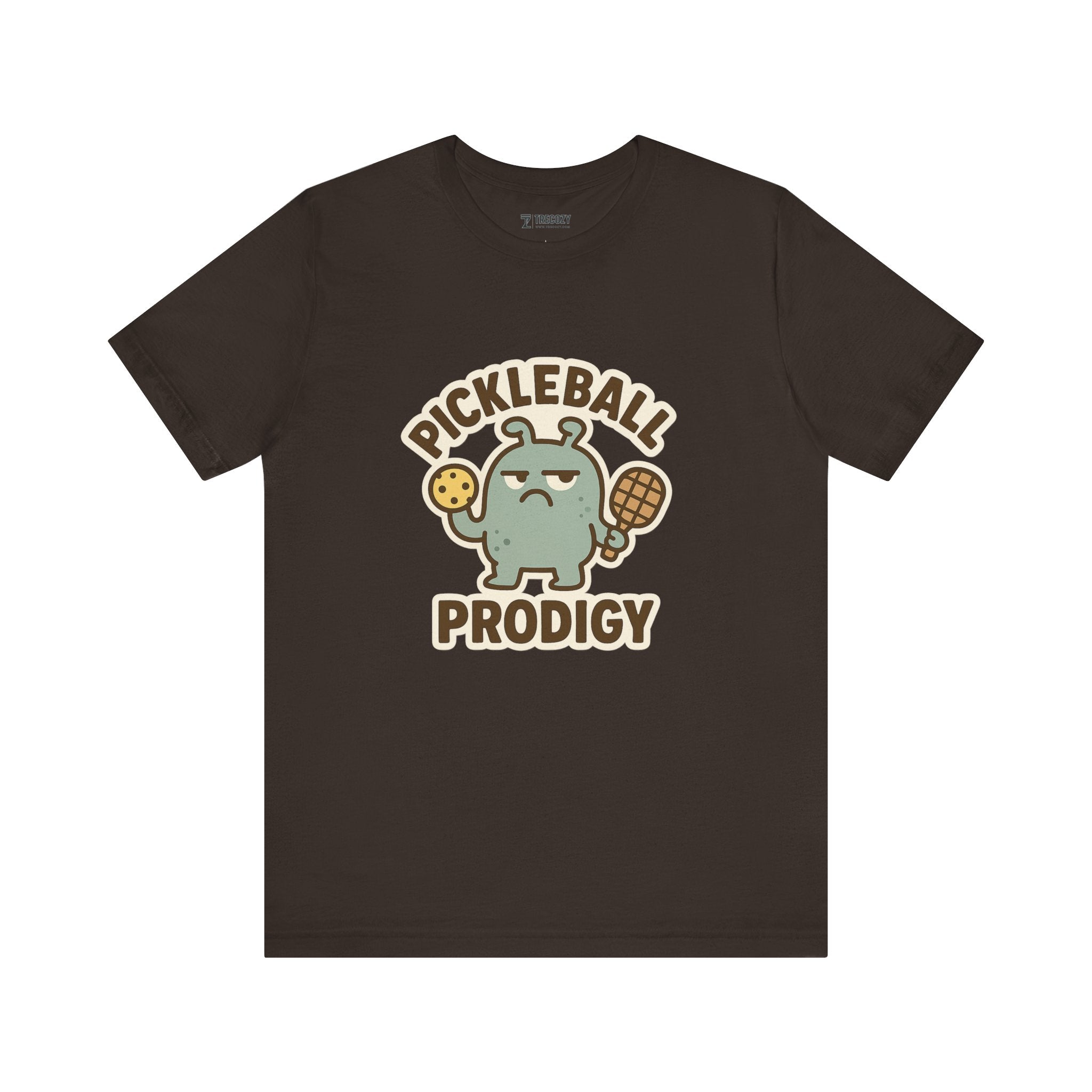 Pickleball Prodigy – Funny Pickleball Monster T-Shirt, Quirky Sports Cartoon Graphic Tee