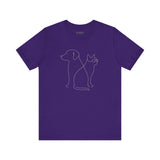 Cute Pet Outline Unisex Tee, Dog Lover Gift, Cat Mom Shirt, Animal Lover Apparel, Everyday Casual Wear, Animal Adoption Awareness