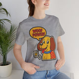 Woof Power Unisex Tee, Dog Lover Shirt, Fun Graphic Tee, Pet Owner Gift, Cartoon Dog T-Shirt, Animal Lover Apparel