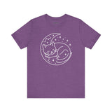 Cozy Cat Moon T-Shirt - Relaxed Tee for Cat Lovers, Perfect Gift for Birthdays, Holidays, or Casual Wear, Soft Cotton Top, Animal Lovers Tee