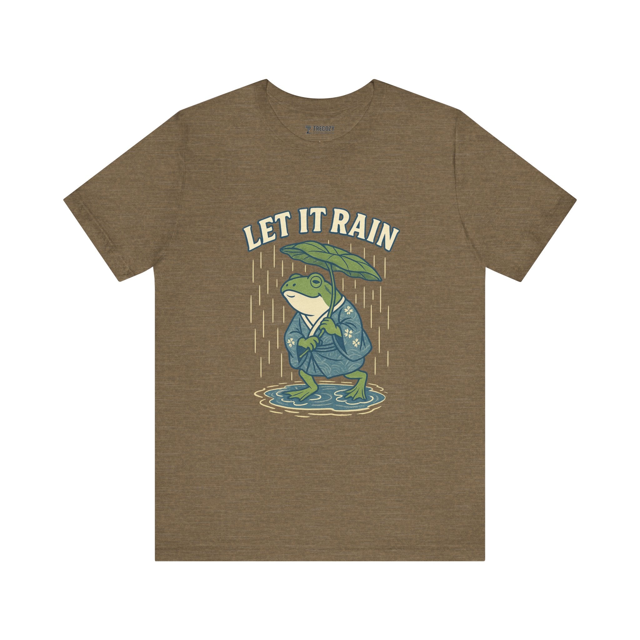 Ukyo-e Double Frog Tee - Let It Rain Happy, Ukyo-e Cozy TShirt, Gift, Trending Cute Animal Top, Cute Frog Tshirt