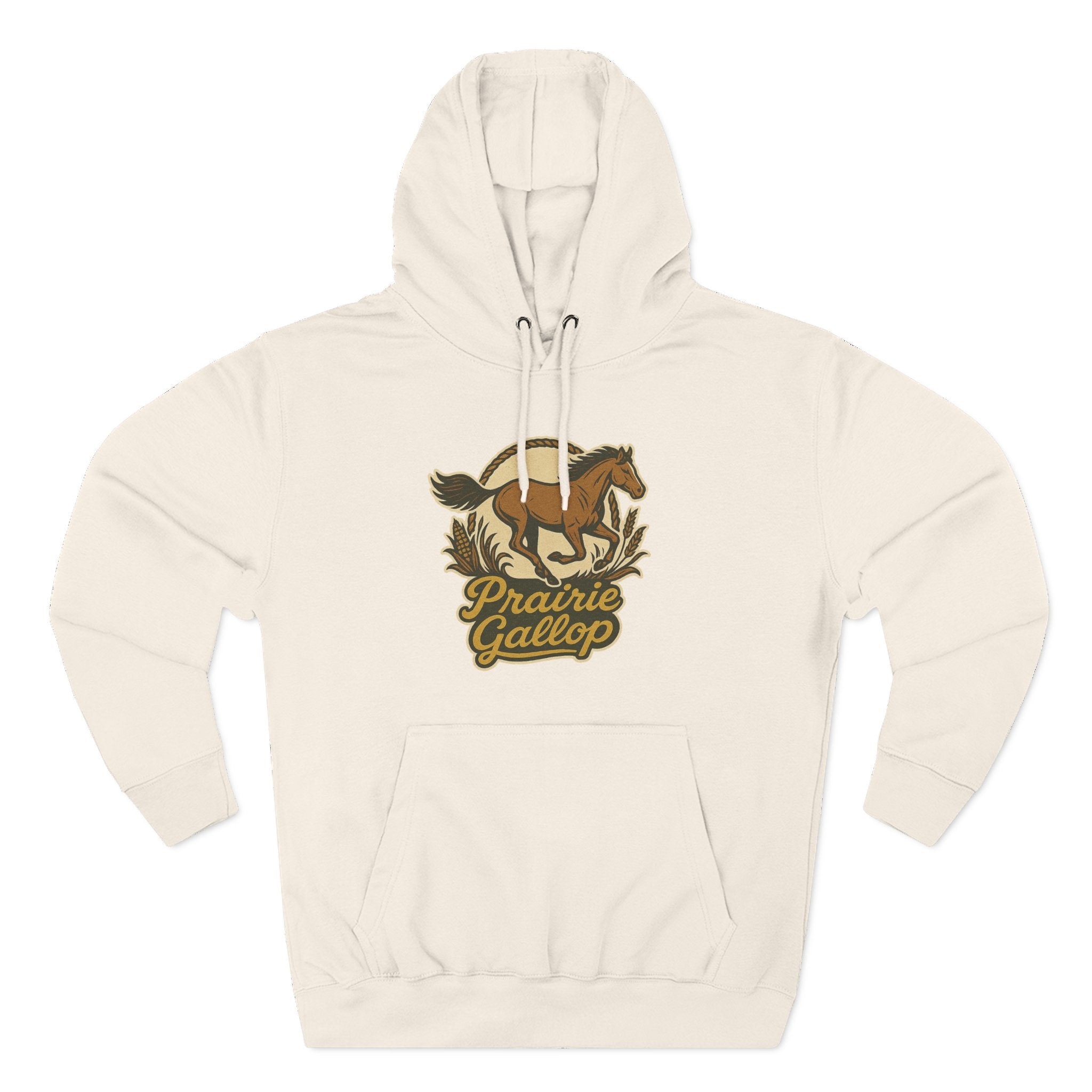 Cozy Horse Fleece Hoodie with Back Print - Cozy Fall Apparel for Outdoor Adventures, Nature Lover Gift, Warm Fall Layer, Perfect for Seasonal Celebrations