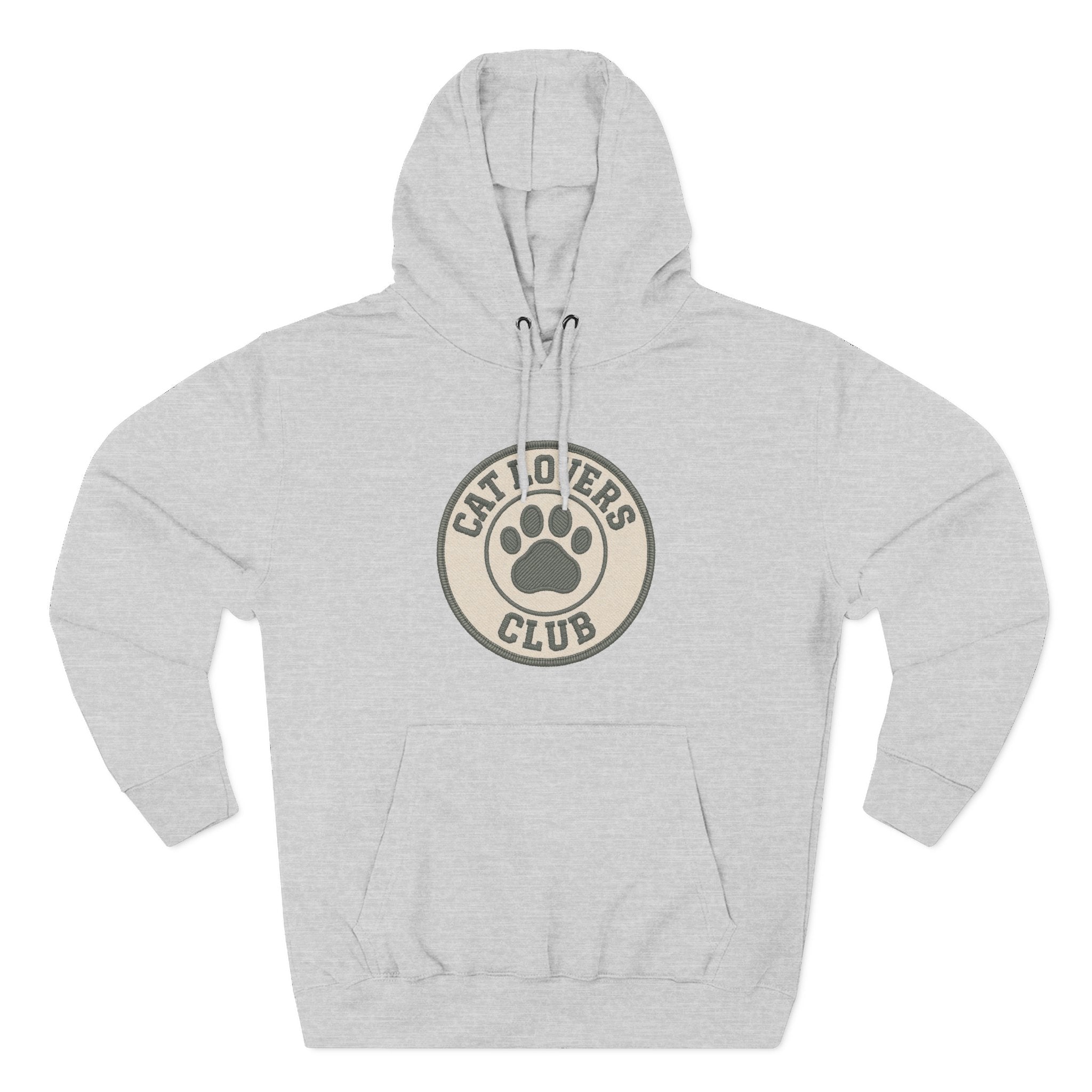 Cat Lovers Club Signature Fleece Hoodie with Back Print - Pet Parent Gift, Cozy Cat Hoodies, Animal Lover Wardrobe, Comfortable Hooded Sweatshirt Musthaves