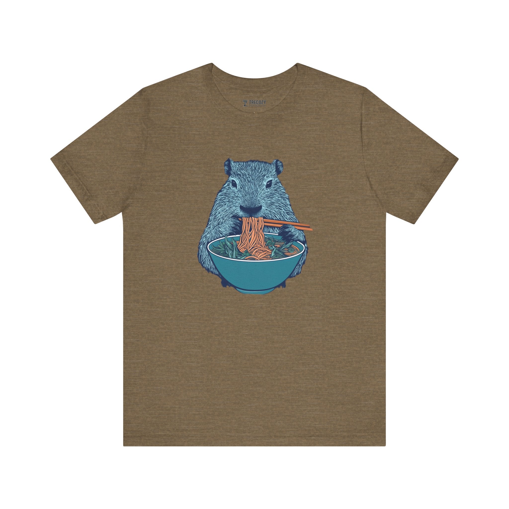 Cute Capybara Ramen Shirt, Funny Animal Lover Tee, Cozy Gift for Foodie Fans, Trending Noodle Slurping Capybara Top, Kawaii Ramen Graphic Tee