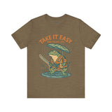 Take It Easy and Enjoy Life – Japanese Ukiyo-e Samurai Frog T-Shirt, Zen Warrior Graphic Tee