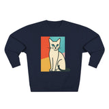Modern Art Cat Unisex Crewneck Sweatshirt, Cat Lover Gift, Cozy Sweater for Pet Owners, Cute Animal Apparel, Perfect for Birthdays, Holidays