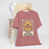 Stay Golden Dog Tee, Cozy TShirt, Gift for Pet Owners, Trending Cute Animal Top, Cute Dog Tshirt