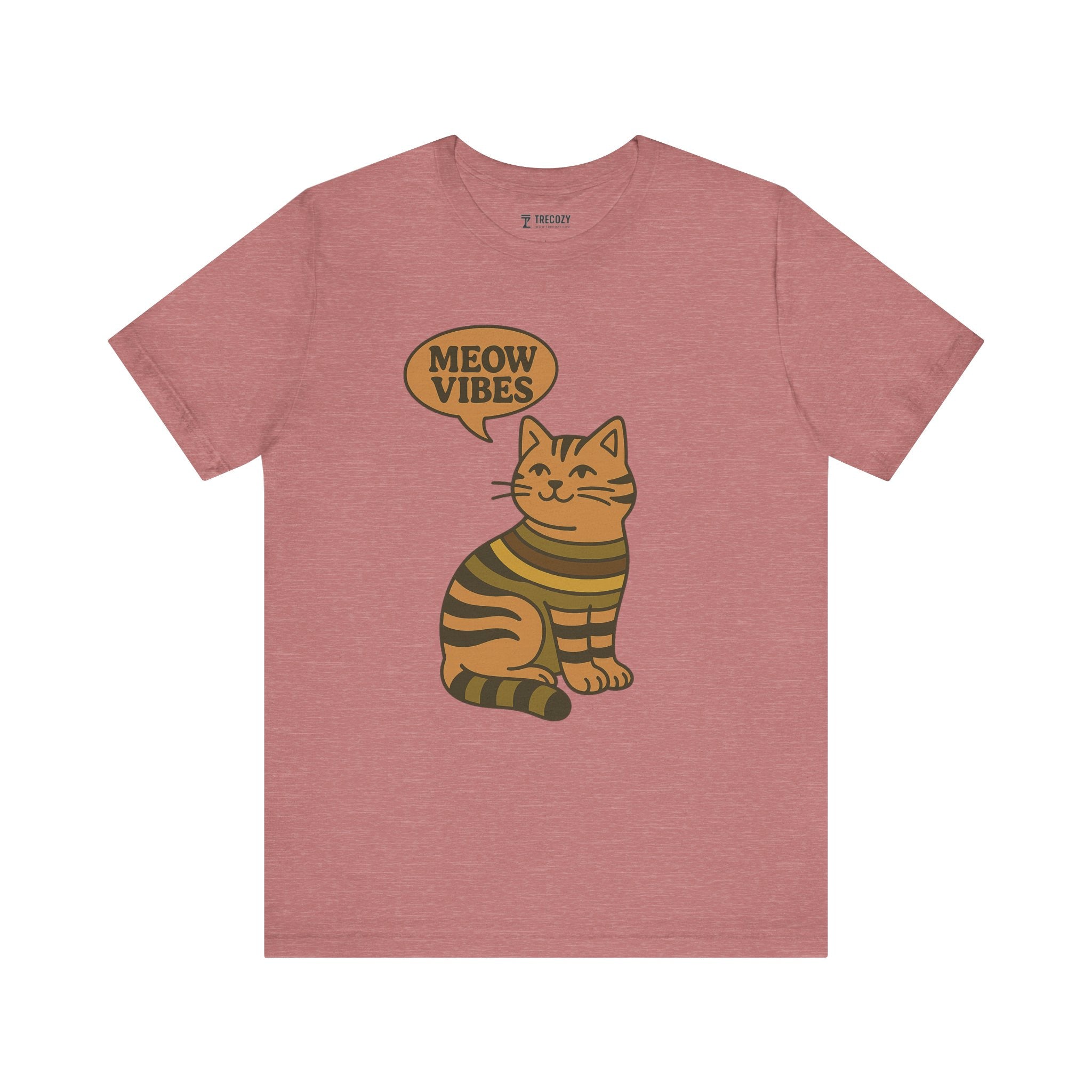 Meow Vibes Cat Tee, Cozy Cat Lover Shirt, Gift for Pet Owners, Trending Cute Animal Top, Nature Inspired Fashion