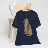 Colorful Geometric Cat Tee, Cozy Cat Lover Shirt, Gift for Pet Owners, Trending Cute Animal Top, Cute Cat Tee