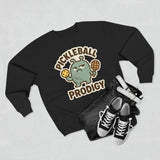 Pickleball Prodigy Unisex Crewneck Sweatshirt, Funny Pickleball Gift for Players, Sports Sweatshirt for Kids and Adults