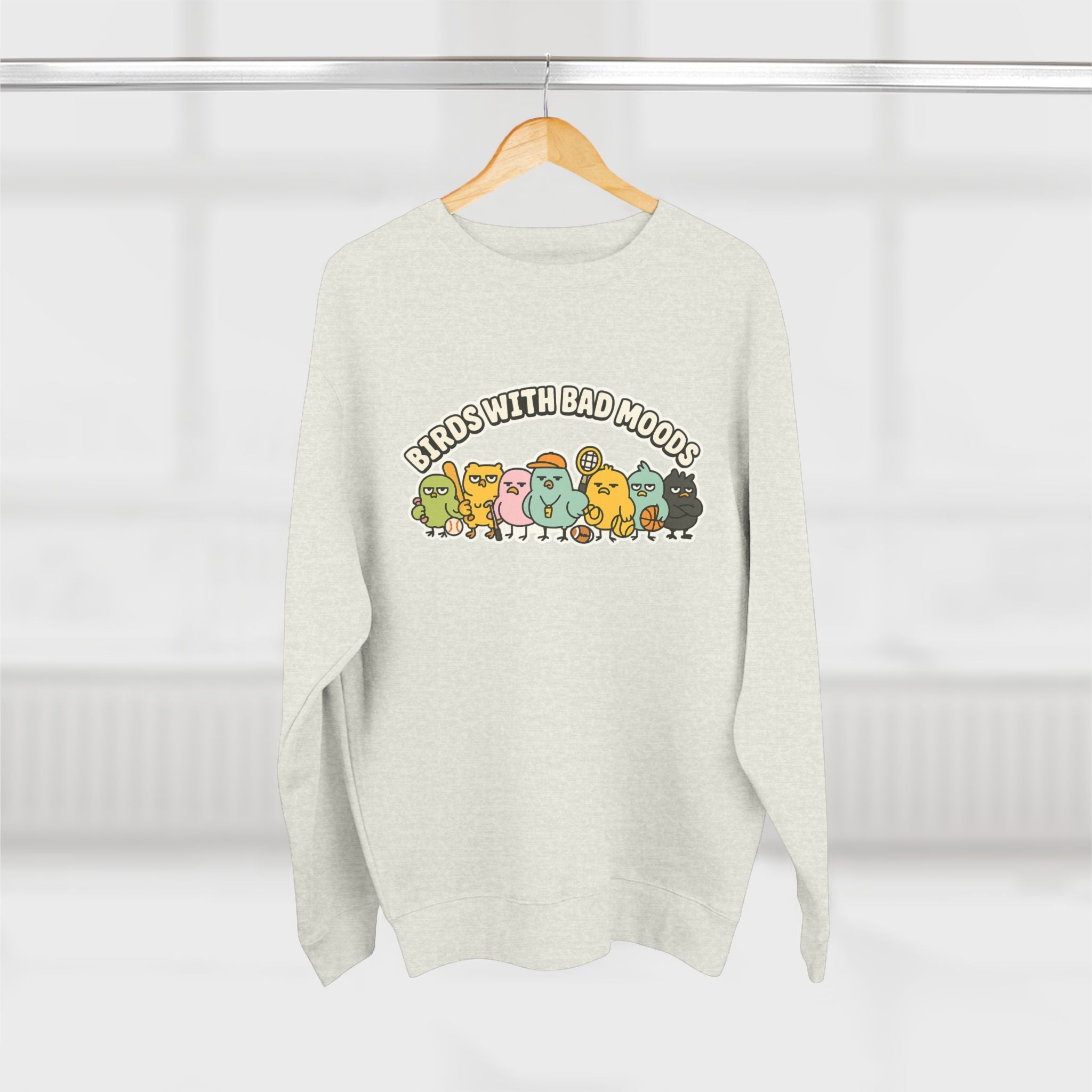 Cute Bird Mood Unisex Sweatshirt, Funny Gift for Animal Lovers, Cozy Crewneck for Everyday Wear, Perfect for Birthdays, Holidays