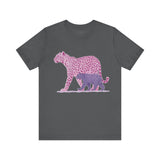 Leopard & Bear Duo – Artistic Wildlife T-Shirt, Bold Pink & Purple Animal Graphic Tee, Nature-Inspired Graphic Tee