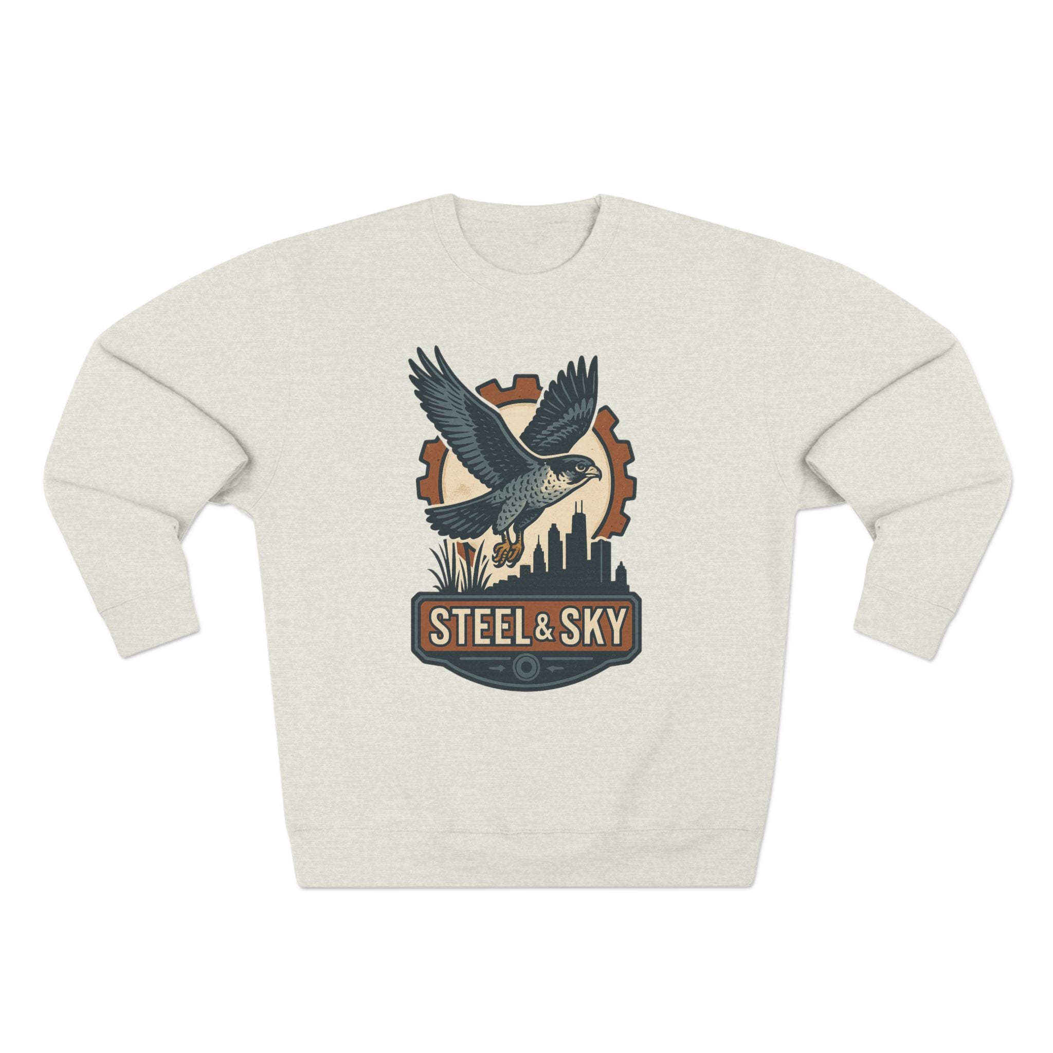Steel And Sky Unisex Crewneck Sweatshirt - Cozy Fall Wear, Nature Lover Gift, Perfect for Halloween, Casual Comfy Style