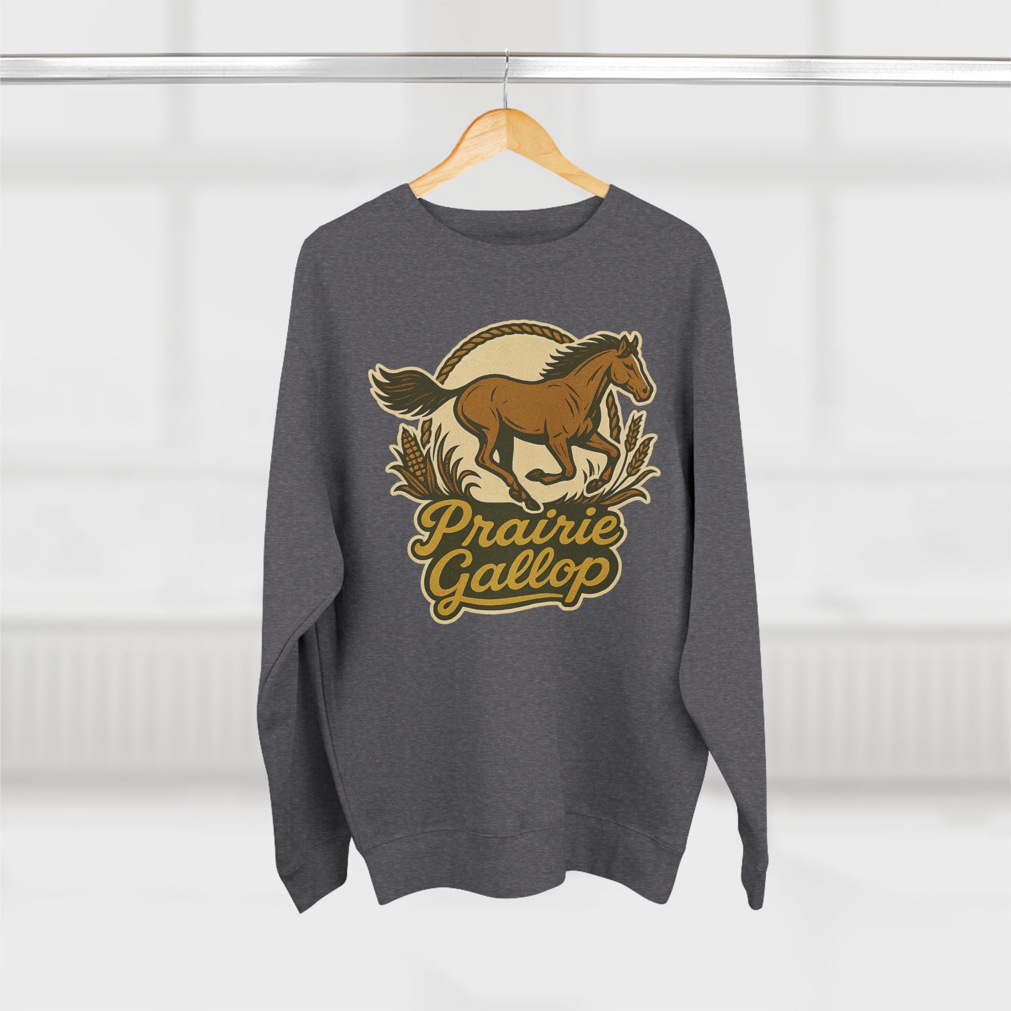 Prairie Gallop Horse Sweatshirt - Unisex Cozy  Crewneck, Fall Fashion, Halloween Gift, Nature Lover Apparel, Casual Style