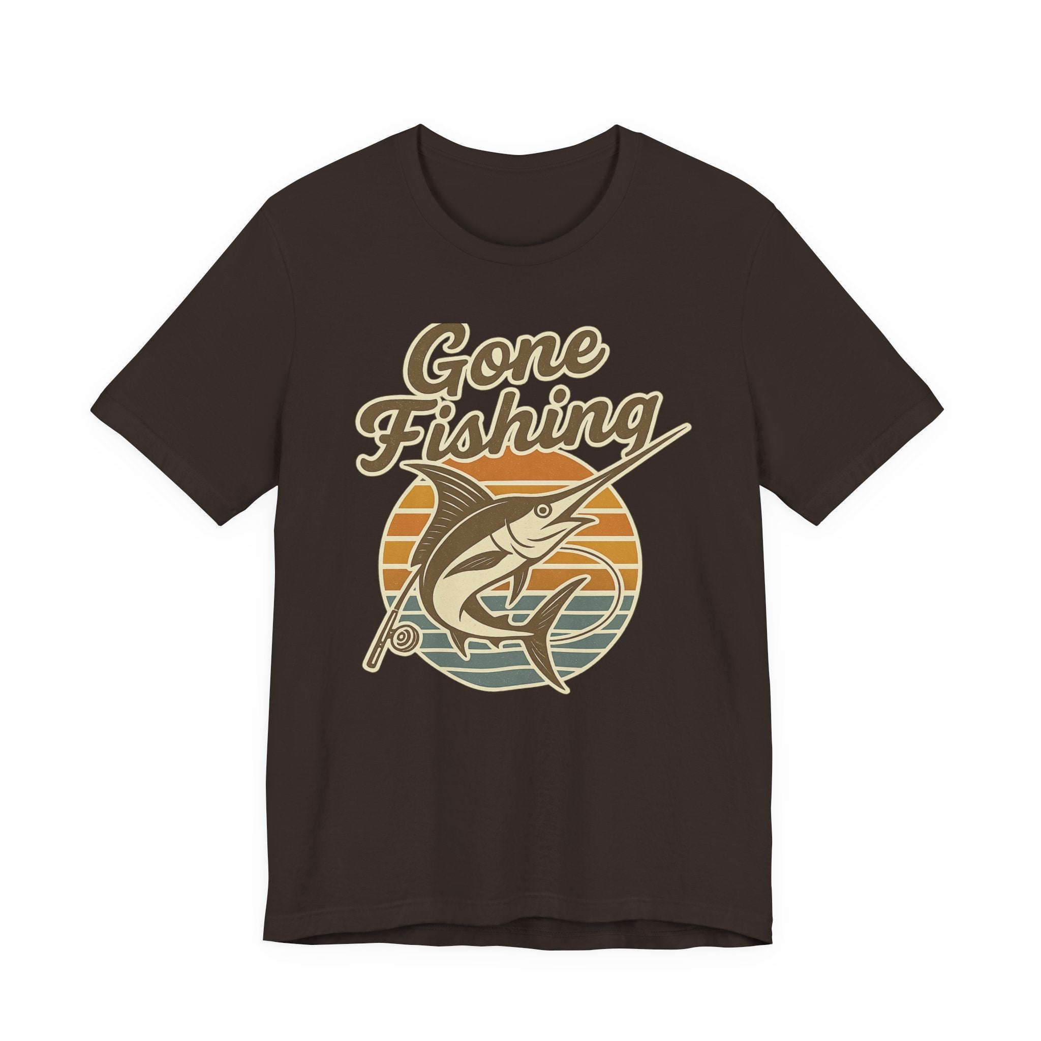 Fishing-Themed Unisex Jersey Tee - Gone Fishing T-Shirt, Outdoor Enthusiast Gift, Summer Apparel, Casual Wear, Fishing Trip Essentials