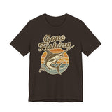 Fishing-Themed Unisex Jersey Tee - Gone Fishing T-Shirt, Outdoor Enthusiast Gift, Summer Apparel, Casual Wear, Fishing Trip Essentials
