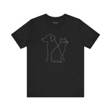 Cute Pet Outline Unisex Tee, Dog Lover Gift, Cat Mom Shirt, Animal Lover Apparel, Everyday Casual Wear, Animal Adoption Awareness