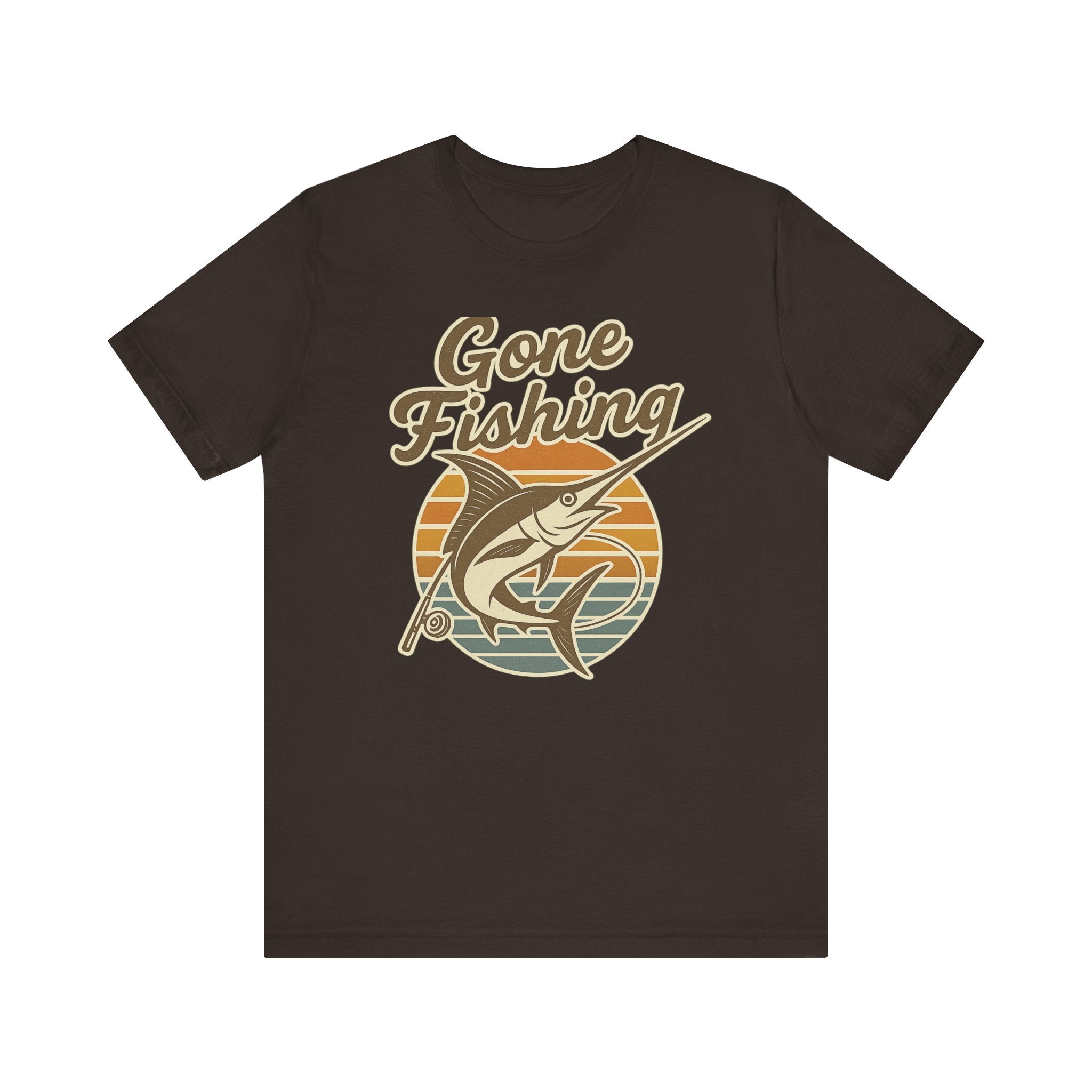 Fishing-Themed Unisex Jersey Tee - Gone Fishing T-Shirt, Outdoor Enthusiast Gift, Summer Apparel, Casual Wear, Fishing Trip Essentials