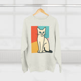 Modern Art Cat Unisex Crewneck Sweatshirt, Cat Lover Gift, Cozy Sweater for Pet Owners, Cute Animal Apparel, Perfect for Birthdays, Holidays