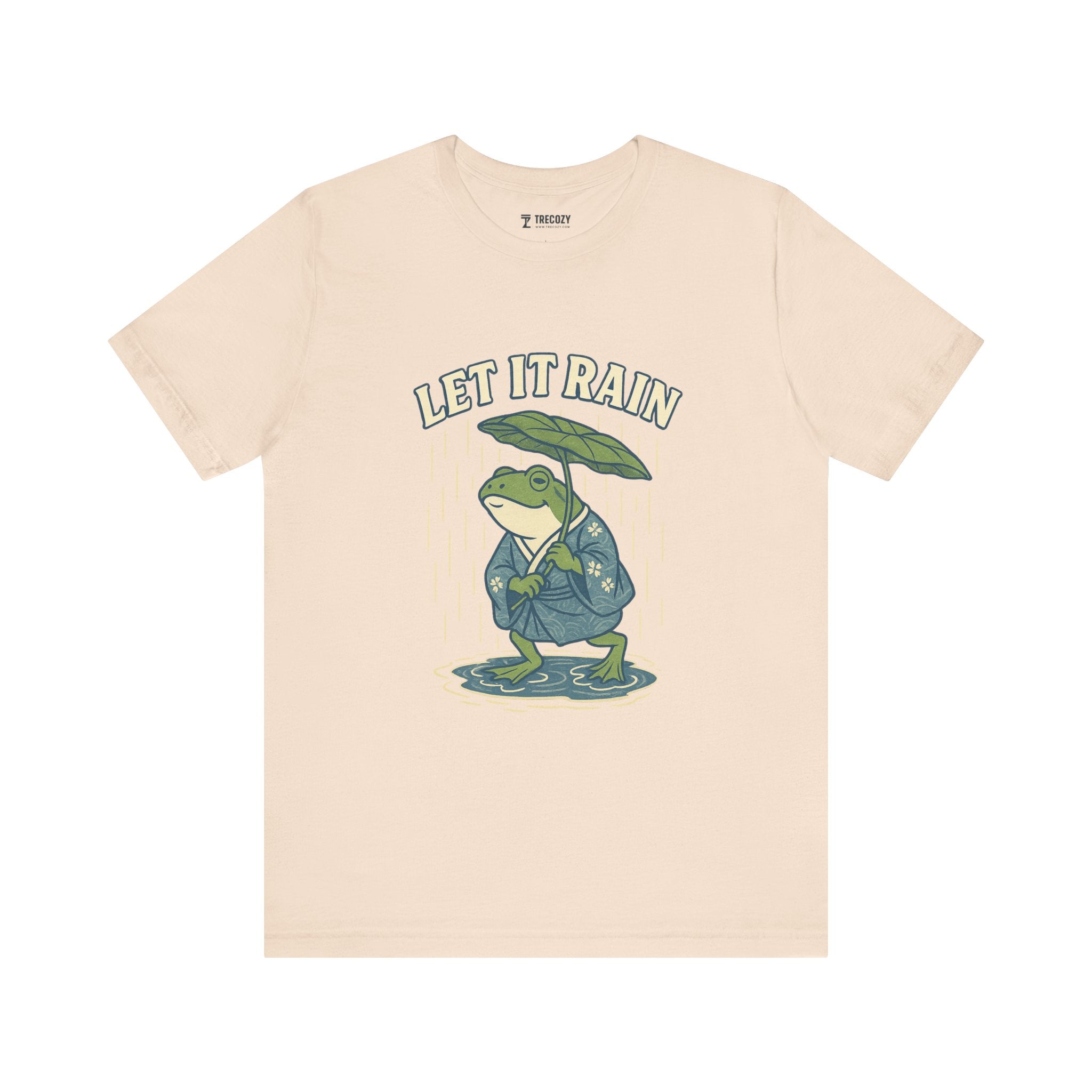 Ukyo-e Double Frog Tee - Let It Rain Happy, Ukyo-e Cozy TShirt, Gift, Trending Cute Animal Top, Cute Frog Tshirt