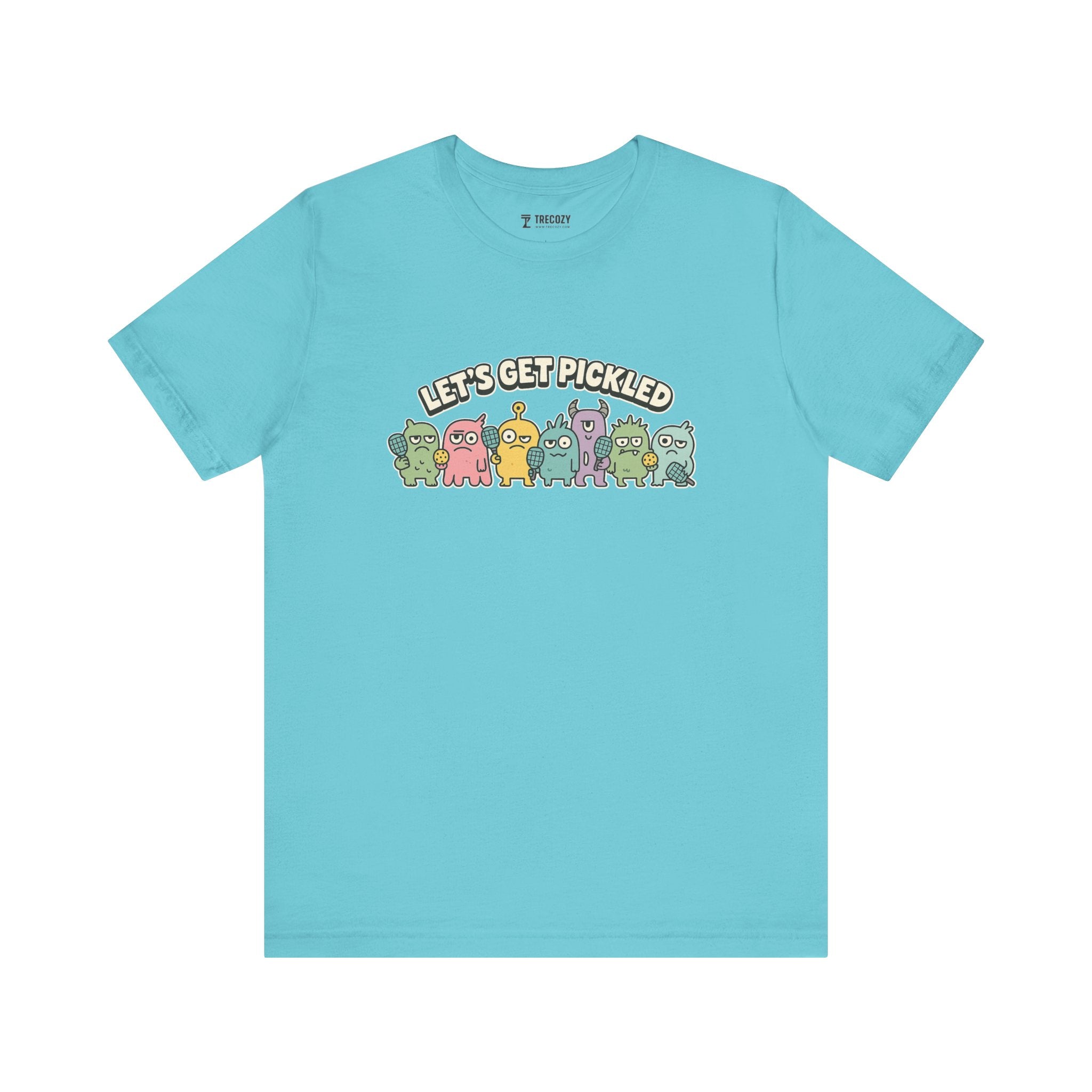Let’s Get Pickled – Funny Pickleball Monster T-Shirt, Quirky Cartoon Sports Graphic Tee