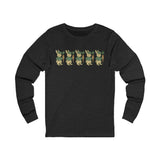 Unisex Jersey Long Sleeve Tee with Playful Rabbit Design, Cute Gift for Nature Lovers, Perfect for Spring Outings, Eco-Friendly Fashion