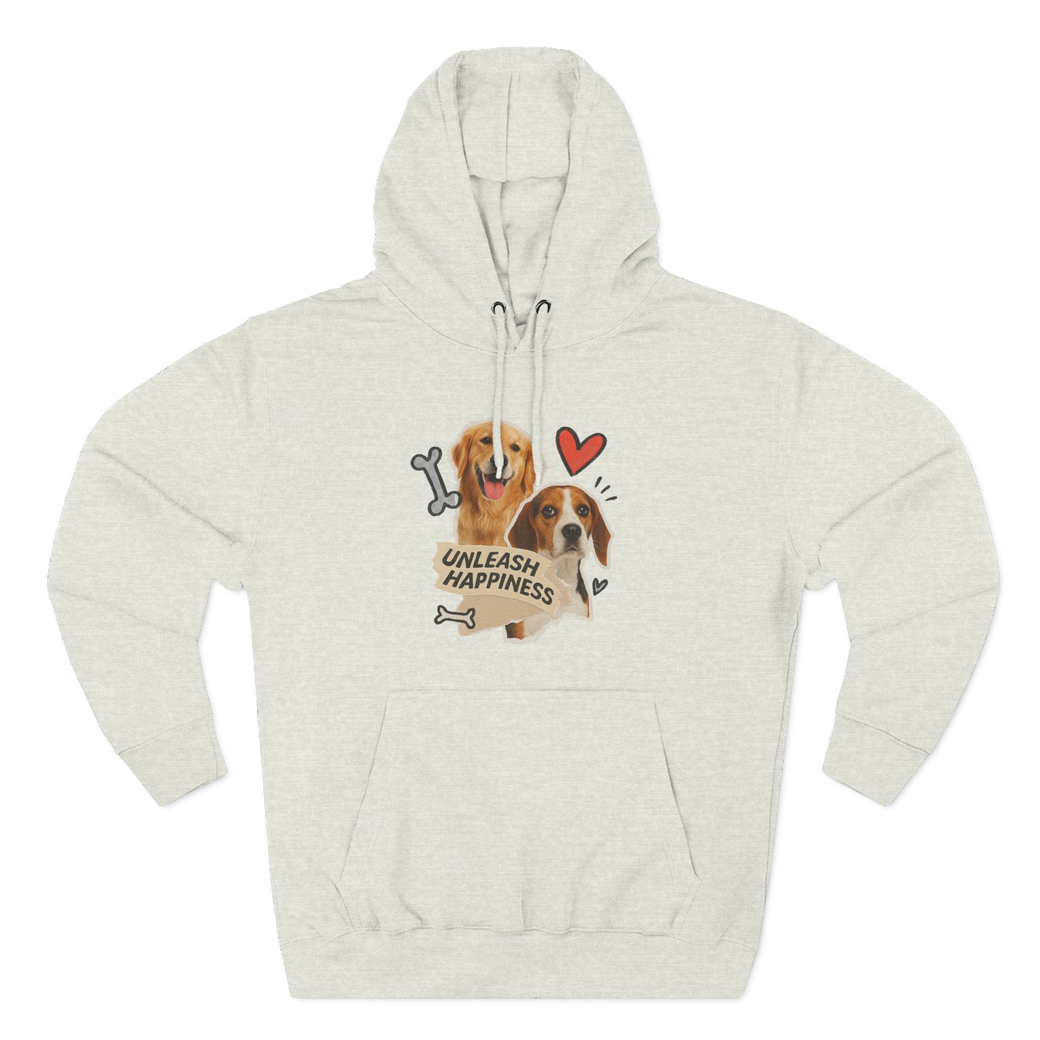 Dog Lover's Fleece Hoodie - Unleash Happiness, Pet Parent Gift, Cozy Dog Sweatshirt, Animal Lover Wardrobe, Comfortable Hooded Sweatshirt