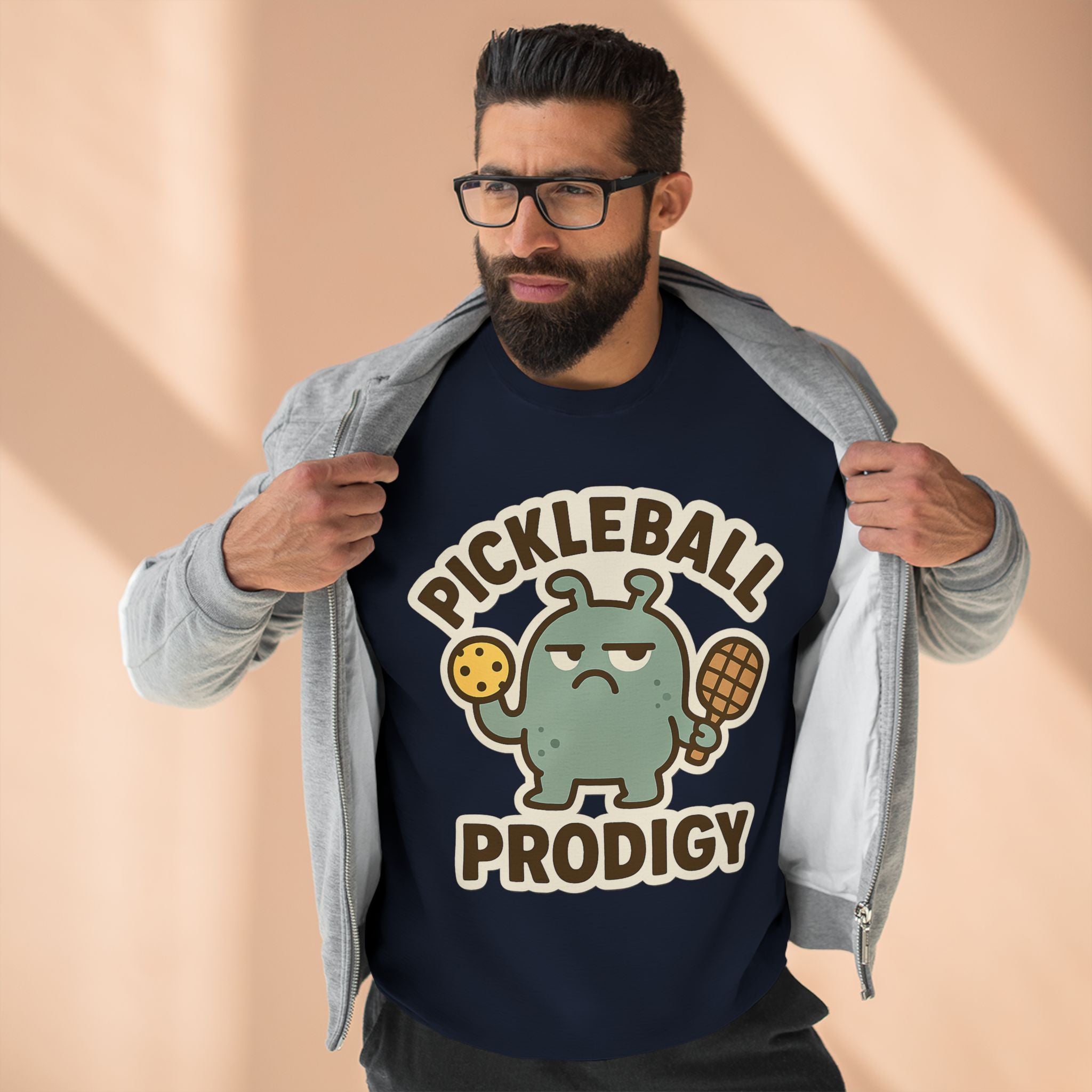 Pickleball Prodigy Unisex Crewneck Sweatshirt, Funny Pickleball Gift for Players, Sports Sweatshirt for Kids and Adults