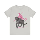 Warrior Monkey & Panther – Bold Tribal-Inspired T-Shirt, Fierce Jungle Duo Graphic Tee, Bold Animal Print Shirt