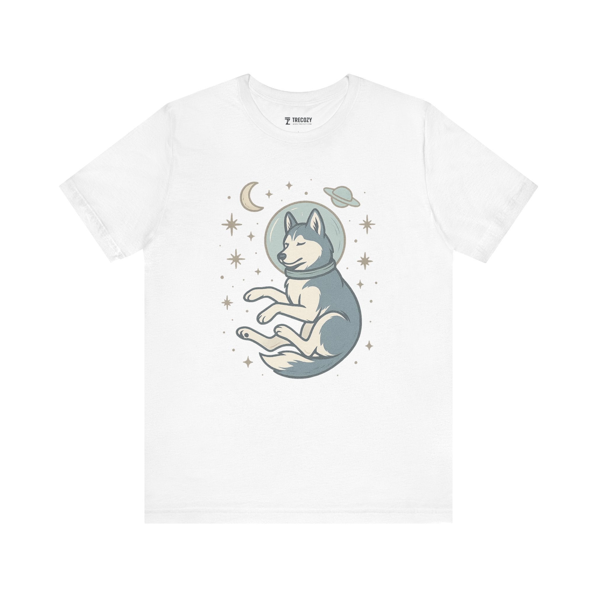 Dreaming Husky Astronaut Tee, Cozy TShirt, Gift for Pet Owners, Trending Cute Animal Top, Cute Dog Tshirt