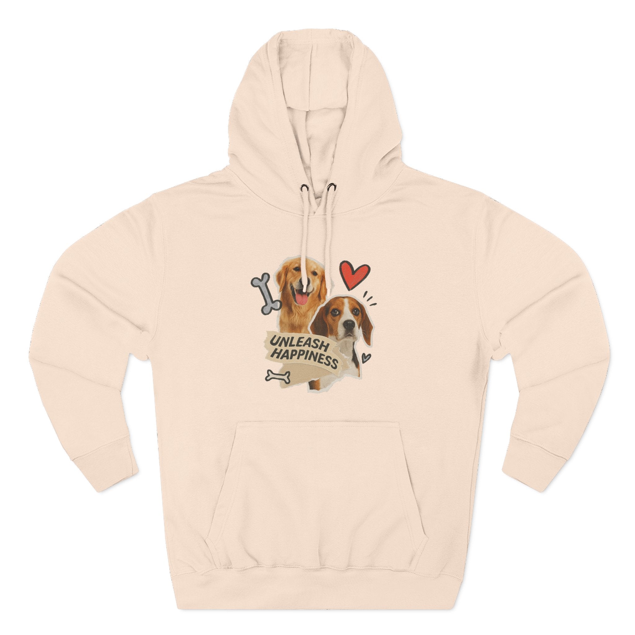Dog Lover's Fleece Hoodie - Unleash Happiness, Pet Parent Gift, Cozy Dog Sweatshirt, Animal Lover Wardrobe, Comfortable Hooded Sweatshirt