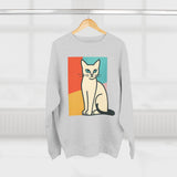 Modern Art Cat Unisex Crewneck Sweatshirt, Cat Lover Gift, Cozy Sweater for Pet Owners, Cute Animal Apparel, Perfect for Birthdays, Holidays