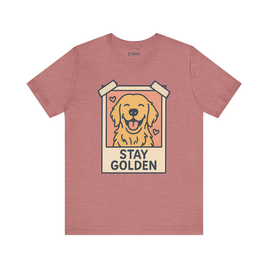 Stay Golden Dog Tee, Cozy TShirt, Gift for Pet Owners, Trending Cute Animal Top, Cute Dog Tshirt